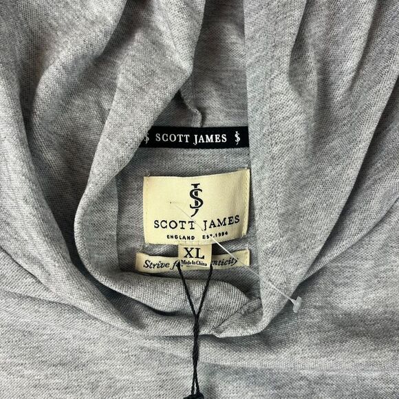 Scott James England Colorblock Hoodie Pullover Lightweight Men's XL Gray NWT - Picture 3 of 9